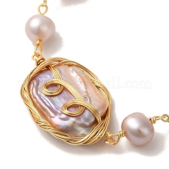 Natural Pearl Link Bracelets&nbsp;BJEW-C051-07G