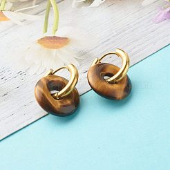 Handmade Natural & Synthetic Gemstone Dangle Hoop Earrings&nbsp;EJEW-JE04577
