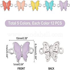 60Pcs 5 Colors 304 Stainless Steel Enamel Links Connectors&nbsp;STAS-PH0001-38