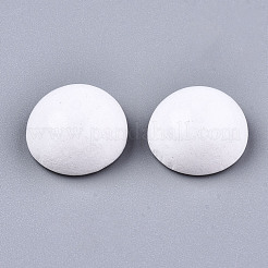 Spray Painted White Wood Cabochons&nbsp;WOOD-TAC0001-23A