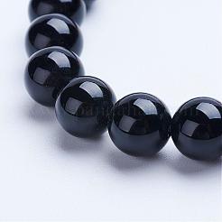 Natural Black Agate(Dyed & Heated) Beaded Stretch Bracelets&nbsp;BJEW-P072-F06