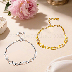 4Pcs 2 Colors Alloy Link Beacelets&nbsp;BJEW-HY0001-18