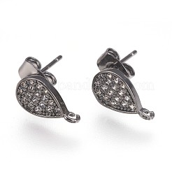 Brass Stud Earring Findings&nbsp;KK-P156-28-NR