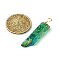 20Pcs Electroplated Natural Quartz Crystal Pendants&nbsp;PALLOY-AB00141