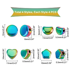Rack Plating Rainbow Color 304 Stainless Steel Beads&nbsp;STAS-DC0007-51