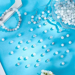 300Pcs 6 Colors Baking Paint & Spray Painted Crackle Glass Round Beads&nbsp;DGLA-LT0001-08