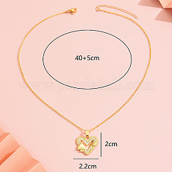Brass Micro Pave Cubic Zirconia Pendant Necklaces&nbsp;EB4525-2