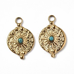 PVD Vacuum Plating 201 Stainless Steel Natural Turquoise Pendants&nbsp;STAS-C064-VC868