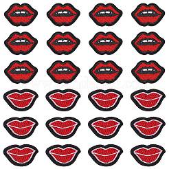 40Pcs 2 Styles Lip Polyester Computerized Embroidery Cloth Iron on/Sew on Patches&nbsp;DIY-GF0012-58