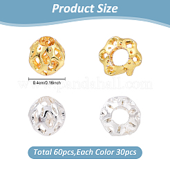 60Pcs 2 Colors Brass Hollow Beads&nbsp;KK-YW0003-67