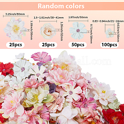 200Pcs 4 Styles Cloth Artificial FLower&nbsp;AJEW-SP0003-69