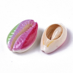 Printed Natural Cowrie Shell Beads&nbsp;SSHEL-R047-01-A09