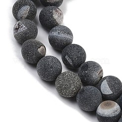 Natural Druzy Agate Beads Strands&nbsp;G-NH0024-A01-10mm