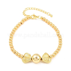 Brass Micro Pave Clear Cubic Zirconia Round Beaded Bracelets&nbsp;BJEW-F528-05G