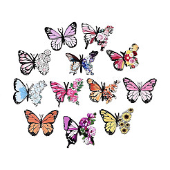 12Pcs UV Single Face Printed Wood Butterfly Pendant Decorations&nbsp;WOOD-N020-11