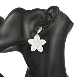 Carved Freshwater Shell Dangle Earrings&nbsp;EJEW-JE07398
