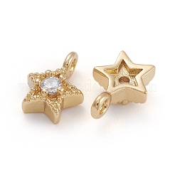 Brass Micro Pave Cubic Zirconia Pendants&nbsp;ZIRC-E164-56G
