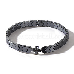 Synthetic Non-magnetic Hematite Beads Stretch Bracelets for Men&nbsp;WZ5779
