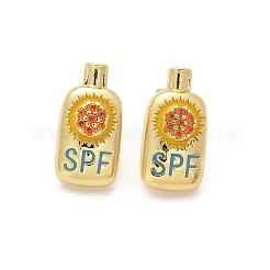 Brass Micro Pave Cubic Zirconia Stud Earrings&nbsp;EJEW-Q015-07G