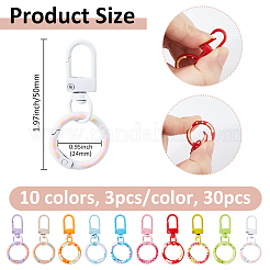 30Pcs 10 Colors Baking Paint Alloy Swivel Clasps&nbsp;FIND-FH0012-18