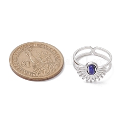 Natural White Jade & Amethyst & Lapis Lazuli & Tiger Eye 7 African Turquoise Finger Ring&nbsp;RJEW-JR00767-02