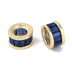 Brass Micro Pave Cubic Zirconia European Beads&nbsp;KK-I719-20B-G