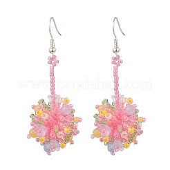 Iron Flower Dangle Earrings&nbsp;EJEW-MZ00593