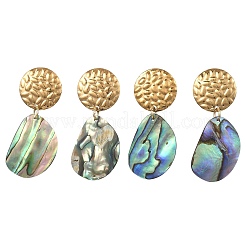 Natural Paua Shell Stud Dangle Earring&nbsp;EJEW-JE07136