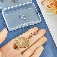 2 Pairs Rhodium Plated 925 Sterling Silver Micro Pave Cubic Zirconia Earring Hooks&nbsp;STER-BBC0007-09