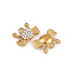 304 Stainless Steel Rhinestone Charms&nbsp;STAS-Z154-01G-02