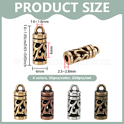 200Pcs 4 Colors Tibetan Style Cord Ends&nbsp;FIND-PH0061-92