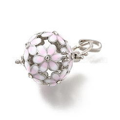 Alloy Crystal Rhinestone Bead Cage Pendants&nbsp;ENAM-M047-02P-D