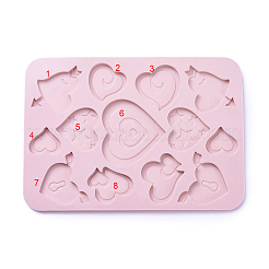 Heart Shape Food Grade Silicone Molds&nbsp;LS-DIY-F044-14