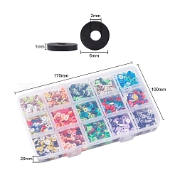 2400Pcs 15 Colors Handmade Polymer Clay Beads&nbsp;CLAY-YW0001-27A