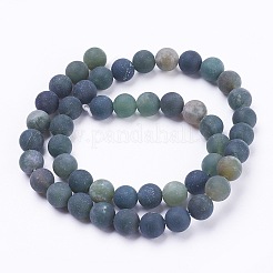 Natural Moss Agate Beads Strands&nbsp;G-F520-58-6mm