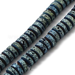Electroplated Natural Lava Rock Beads Strands&nbsp;G-Q1009-F01-01
