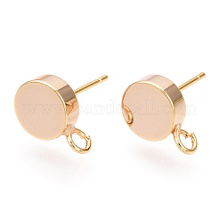 Brass Stud Earring Findings&nbsp;KK-WH0065-09D-G