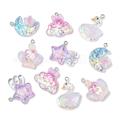 10Pcs 5 Styles Transparent Resin Pendants&nbsp;RESI-FS0002-08
