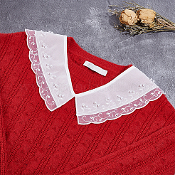 6Pcs 6 Style White Embroidered Organdy Collar&nbsp;AJEW-NB0004-01