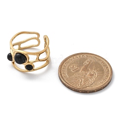 Natural Black Agate Finger Rings&nbsp;STAS-Z112-05G-01