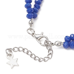 Glass & Handmade Flower Printed Porcelain Multi-strand Bracelets&nbsp;BJEW-JB12975