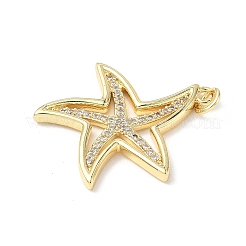 Brass Micro Pave Cubic Zirconia Pendants&nbsp;KK-C104-18G