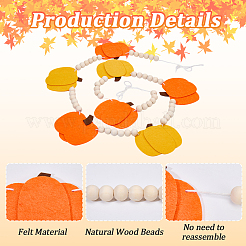 Felt Pumpkin Hanging Banners Flags&nbsp;AJEW-WH20064-98