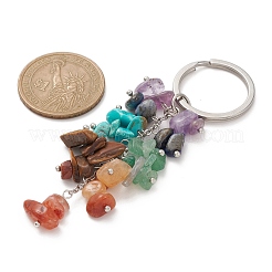 Chakra Natural & Synthetic Gemstone Chip Bead Keychain&nbsp;KEYC-JKC00534-02