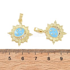 Brass Micro Pave Clear Cubic Zirconia Pendants&nbsp;CU-T001-09G-B