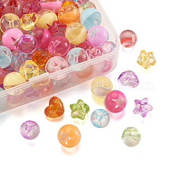 200Pcs 4 Style 1-Hole Transparent Acrylic Buttons&nbsp;TACR-PJ0001-04