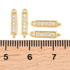 Brass Micro Pave Clear Cubic Zirconia Connector Charms&nbsp;KK-F927-05G