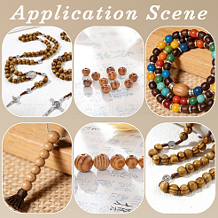 50Pcs Spray Painted Wood European Beads&nbsp;WOOD-PA0001-78A