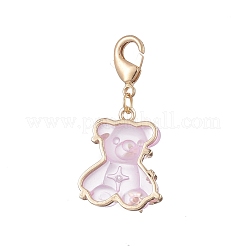 3Pcs Bear Transparent Resin Rhinestone Pendant Decorations&nbsp;HJEW-JM01007