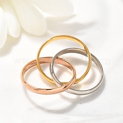 304 Stainless Steel Triple Circle Finger Rings Jewelry&nbsp;RJEW-C121-01